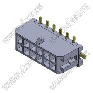 3000WV-S-2X06P (Micro-Fit 3.0™ MOLEX 043045-1218, MF30-SVE1-12) вилка на плату двухрядная прямая SMD; шаг 3,0мм; 2x6-конт.