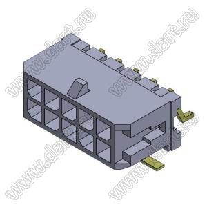 3000WR-S-2X05P (Micro-Fit 3.0™ MOLEX 043045-1009, MF30-SHE1-10) вилка на плату двухрядная угловая SMD; шаг 3,0мм; 2x5-конт.