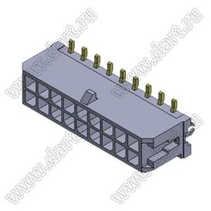 3000WV-S-F-2X09P (Micro-Fit 3.0™ MOLEX 043045-1815) вилка на плату двухрядная прямая SMD с защелками в плату; шаг 3,0мм; 2x9-конт.