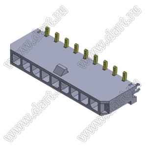 3000WV-S-F-09P (Micro-Fit 3.0™ MOLEX 043650-0921) вилка на плату однорядная прямая SMD с защелками в плату шаг 3,0 мм; 9 конт.; шаг 3,0мм; 9-конт.