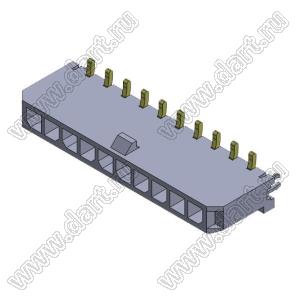 3000WV-S-F-10P (Micro-Fit 3.0™ MOLEX 043650-1021) вилка на плату однорядная прямая SMD с защелками в плату шаг 3,0 мм; 10 конт.; шаг 3,0мм; 10-конт.