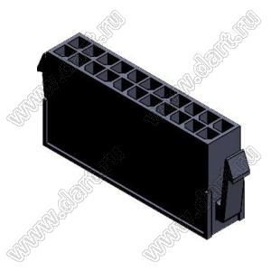 3000HM-2x11P-1 (Micro-Fit 3.0™ MOLEX 43020-2200, MF30-HMD1-22, 5561-22, MMF 2x11 F, MF3-22F, WW300-M2x11) колодка на кабель (вилка) двухрядная с защелками в панель; шаг 3,0мм; P 3,00мм; 2x11-конт.