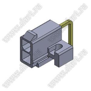 4200WR-L-2X01P (5569R-02, MF-02MRB, MF-2x1 MRB, Mini-Fit Jr.™ MOLEX 39291028) вилка на плату угловая двухрядная с крепёжн. ушами; шаг 4,2мм; 2x1-конт.