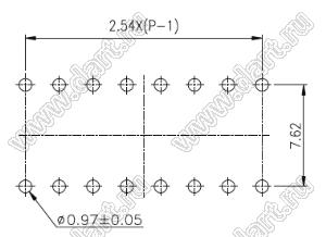 ES-06 переключатель типа DIP; 6-позиц.; шаг 2,54мм