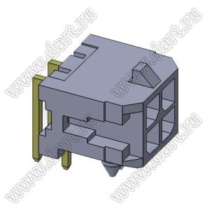 3000WR-2x02P (Micro-Fit 3.0™ MOLEX 043045-0400, MFGK-04, 5561R-04, MF3-4MRA, WW300-R2x2) вилка на плату двухрядная угловая; шаг 3,0мм; 2x2-конт.