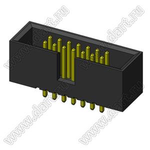 BL3230S-14G (BH1.27-14) (2x7) вилка закрытая прямая на плату для монтажа в отверстия; шаг=1,27x1,27мм; 2x7-конт.