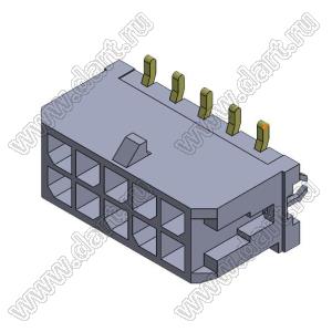 3000WV-S-F-2X05P (Micro-Fit 3.0™ MOLEX 043045-1015) вилка на плату двухрядная прямая SMD с защелками в плату; шаг 3,0мм; 2x5-конт.