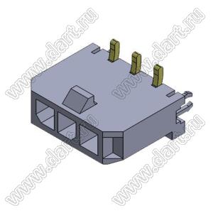 3000WV-S-F-03P (Micro-Fit 3.0™ MOLEX 043650-0321) вилка на плату однорядная прямая SMD с защелками в плату шаг 3,0 мм; 3 конт.; шаг 3,0мм; 3-конт.