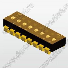 DJ-08-T-V-T/R переключатель для поверхностного (SMD) монтажа; 8-позиц.; шаг=2,54мм