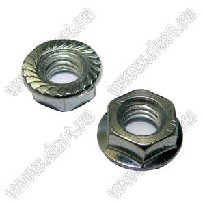 BLGМ-M8x1.25NF гайка металлическая шестигранная с фланцем; M8x1,25; сталь углеродистая никелированная