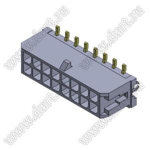 3000WV-S-F-2X08P (Micro-Fit 3.0™ MOLEX 043045-1615) вилка на плату двухрядная прямая SMD с защелками в плату; шаг 3,0мм; 2x8-конт.