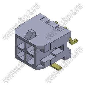 3000WR-S-2X02P (Micro-Fit 3.0™ MOLEX 043045-0409, MF30-SHE1-04) вилка на плату двухрядная угловая SMD; шаг 3,0мм; 2x2-конт.