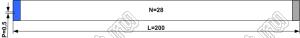 BLFPC P0,5 28PIN 200mm REV шлейф плоский сверхтонкий FFC/FPC; 28; длина 200мм; контакты на разных поверхностях
