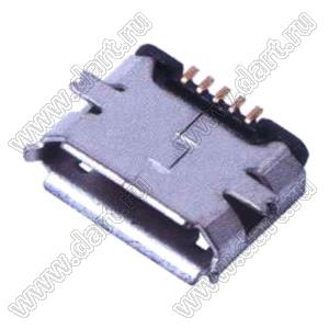 US01-571 розетка микро USB2.0 для поверхностного (SMD) монтажа, тип B, 5 конт.