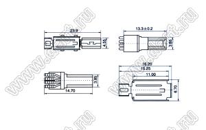 US10-077 вилка мини USB2.0 на кабель, 4 конт.