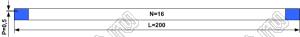 BLFPC P0,5 16PIN 200mm шлейф плоский сверхтонкий FFC/FPC; 16; длина 200мм; контакты на одной поверхности