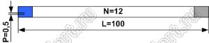 BLFPC P0,5 12PIN 100mm REV шлейф плоский сверхтонкий FFC/FPC; 12; длина 100мм; контакты на разных поверхностях