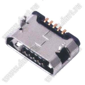 US01-664 розетка микро USB2.0 для поверхностного (SMD) монтажа, тип B, 5 конт.