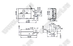 US01-022 вилка USB2.0 на плату SMD тип A