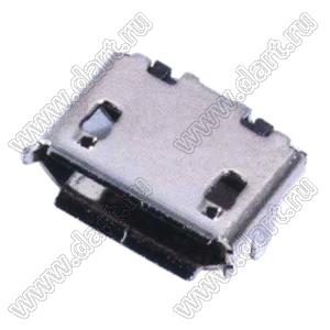US10-025 розетка микро USB2.0 для поверхностного (SMD) монтажа, 5 конт.
