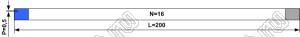 BLFPC P0,5 16PIN 200mm REV шлейф плоский сверхтонкий FFC/FPC; 16; длина 200мм; контакты на разных поверхностях