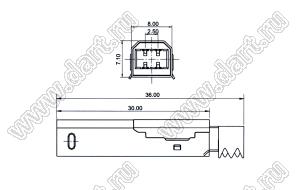 US10-094 (USBB-CP) вилка USB2.0 на кабель тип B