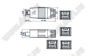 US10-078 (HW-MU-4M-01) вилка мини USB2.0 на кабель, 4 конт.