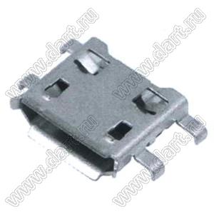 US10-100 (USB-micro 5PIN/F 90deg SMD) розетка микро USB2.0 для поверхностного (SMD) монтажа, 5 конт.