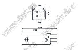 US10-093 вилка USB2.0 на кабель тип B