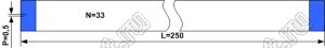 BLFPC P0,5 33PIN 250mm шлейф плоский сверхтонкий FFC/FPC; 33; длина 250мм; контакты на одной поверхности