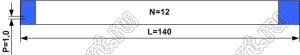 BLFPC P1,0 12PIN 140mm шлейф плоский, шаг 1,0мм 12 жил длина 140мм, контакты на одной поверхности