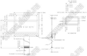 EPD12864-04 e-paper дисплей (черный и зеленый); 128x64пикс.; актив. обл. 27,505x55,025мм