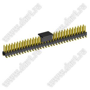2213SM-62G-6036-CP вилка открытая прямая двухрядная приподнятая с направляющими на плату для поверхностного (SMD) монтажа с захватом; шаг 2,54 x 2,54 мм; (2x31) конт.