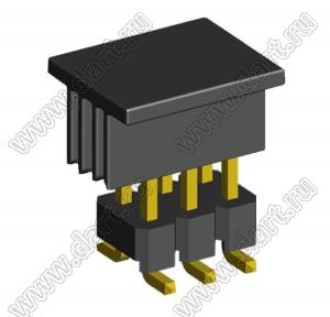 2213SM-06G-6036-CP вилка открытая прямая двухрядная приподнятая с направляющими на плату для поверхностного (SMD) монтажа с захватом; шаг 2,54 x 2,54 мм; (2x3) конт.
