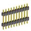 2211DI-10G-1940 (PLH-10, KLS1-218-1-10-S-3.0*6.0*19.4) вилка штыревая открытая прямая с двойным изолятором однорядная на плату для монтажа в отверстия; P=2,54мм; 10-конт.; L=19,4мм
