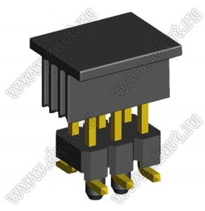 2213SM-06G-6036-CG вилка открытая прямая двухрядная приподнятая на плату для поверхностного (SMD) монтажа с захватом; шаг 2,54 x 2,54 мм; (2x3) конт.