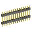2211DI-15G-1940 (PLH-15, KLS1-218-1-15-S-3.0*6.0*19.4) вилка штыревая открытая прямая с двойным изолятором однорядная на плату для монтажа в отверстия; P=2,54мм; 15-конт.; L=19,4мм
