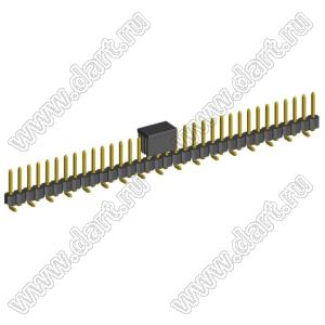 2211SM-34G-B1-CP вилка открытая прямая однорядная на плату для поверхностного (SMD) монтажа с захватом; шаг 2,54мм; 34-конт.