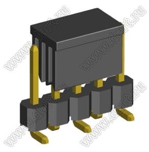 2211SM-05G-B1-CP вилка открытая прямая однорядная на плату для поверхностного (SMD) монтажа с захватом; шаг 2,54мм; 5-конт.