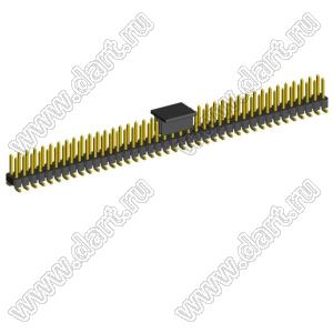 2213SM-80G-6036-CP вилка открытая прямая двухрядная приподнятая с направляющими на плату для поверхностного (SMD) монтажа с захватом; шаг 2,54 x 2,54 мм; (2x40) конт.