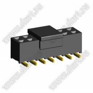 2207SM-14G-45-PCP (2x7) (PBD2-14SM, Molex 78788-1423) розетка прямая двухрядная на плату для поверхностного (SMD) монтажа с захватом; P=2.00x2.00; 14-конт.