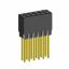 2214113-12G-1C розетка двухрядная с увеличенным изолятором на плату для монтажа в отверстия; шаг 2.54мм; P=2,54x2,54мм; C=12,20мм; D=11,50мм; 12-конт.