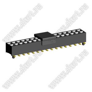 2207SM-32G-24-PCG розетка прямая двухрядная с направляющими на плату для поверхностного (SMD) монтажа с захватом; шаг 2,00 x 2,00 мм; (2x16) конт.