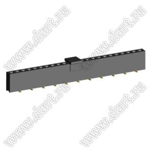 2212SM-23G-75-B1-PCP розетка прямая однорядная на плату для поверхностного (SMD) монтажа с захватом; 23-конт.; P=2,54мм