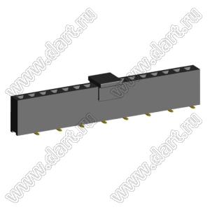 2212SM-16G-75-B1-PCP розетка прямая однорядная на плату для поверхностного (SMD) монтажа с захватом; 16-конт.; P=2,54мм