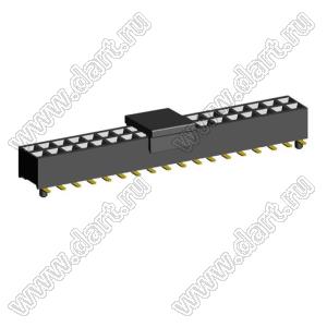 2207SM-36G-24-PCG розетка прямая двухрядная с направляющими на плату для поверхностного (SMD) монтажа с захватом; шаг 2,00 x 2,00 мм; (2x18) конт.