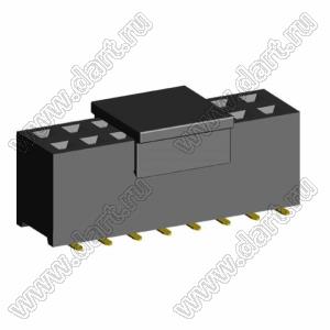 2214SM-16G-75-PCP розетка двухрядная прямая на плату для поверхностного (SMD) монтажа с захватом; 16-конт.