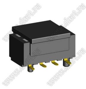 2214SM-08G-50-PCG (DS1023-15-2X4B8SRS2) (T/R) розетка двухрядная прямая с направляющими на плату для поверхностного (SMD) монтажа с захватом; P=2,54мм в ленте на катушке