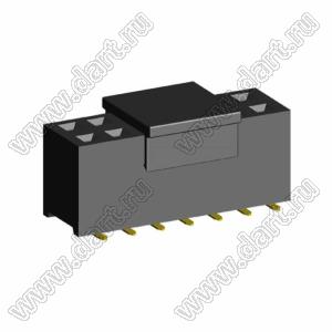 2214SM-14G-75-PCP розетка двухрядная прямая на плату для поверхностного (SMD) монтажа с захватом; 14-конт.