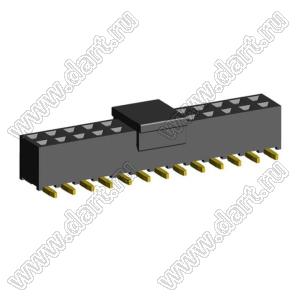 2207SM-26G-45-PCP (2x13) (PBD2-26SM, Molex 78788-2623) розетка прямая двухрядная на плату для поверхностного (SMD) монтажа с захватом; P=2.00x2.00; 26-конт.